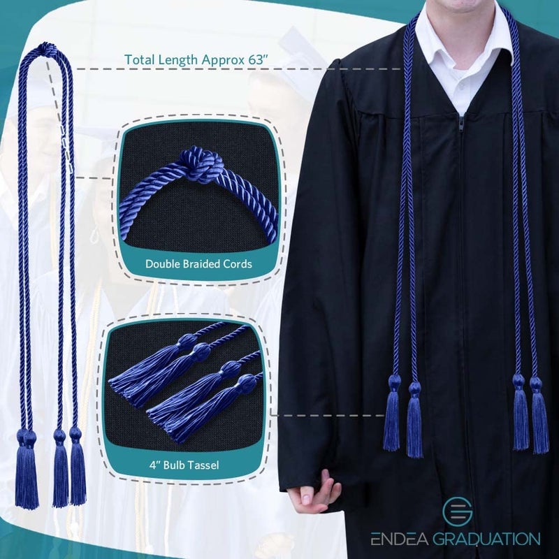 Endea Graduation Double Honor Cord (Royal Blue) - Image 3